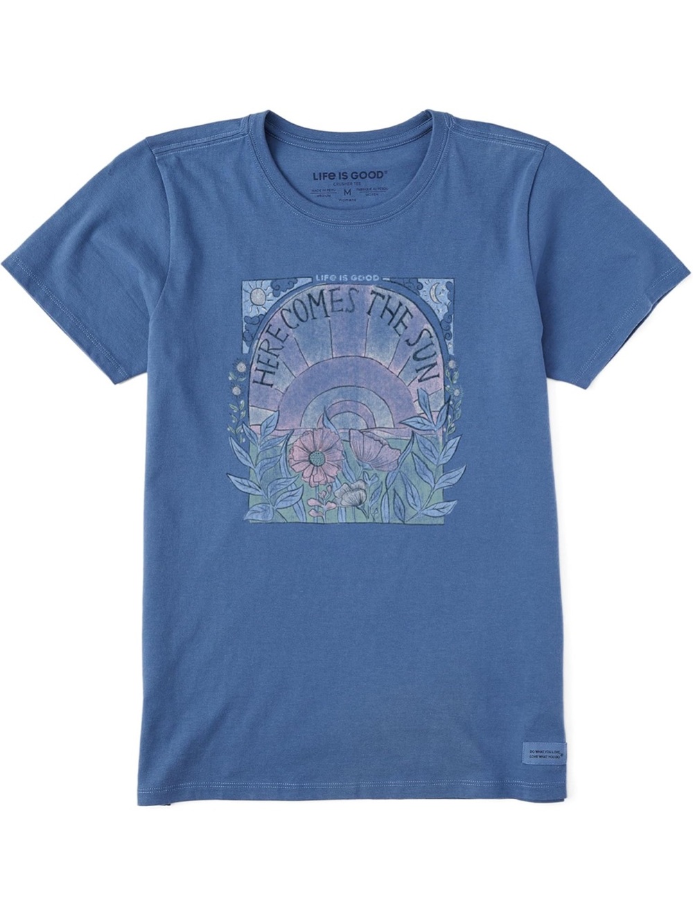 Life is Good Tee Short Sleeve Cotton Graphic T-Shirt Here Comes The Sun Hippie